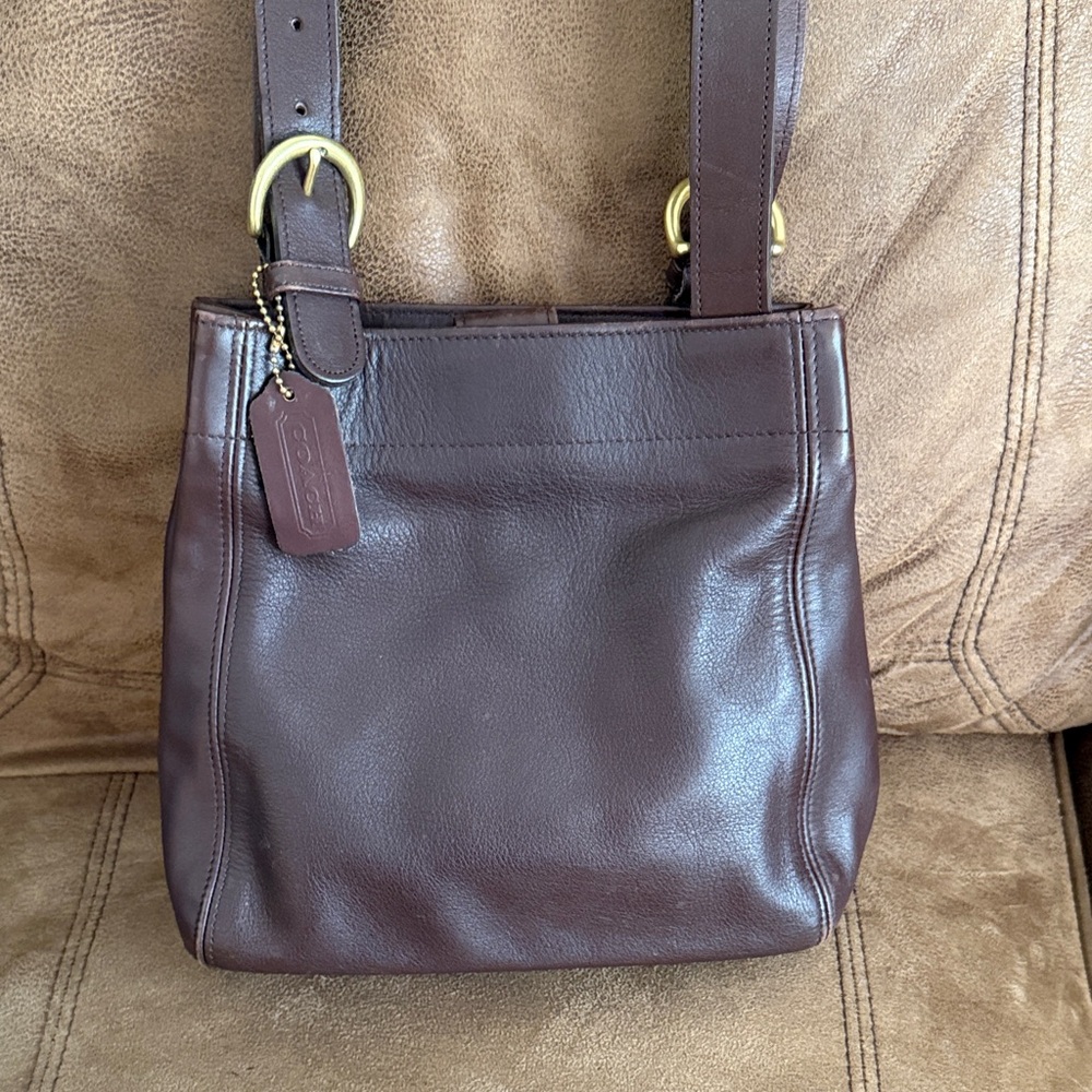 Coach Dark Brown Leather Messenger Bag